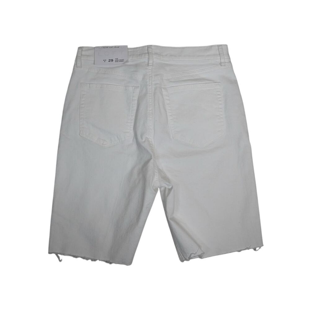 LOFT Womens 29/8 Fresh Cut High Rise Denim Bike Shorts in White NEW - Picture 3 of 12